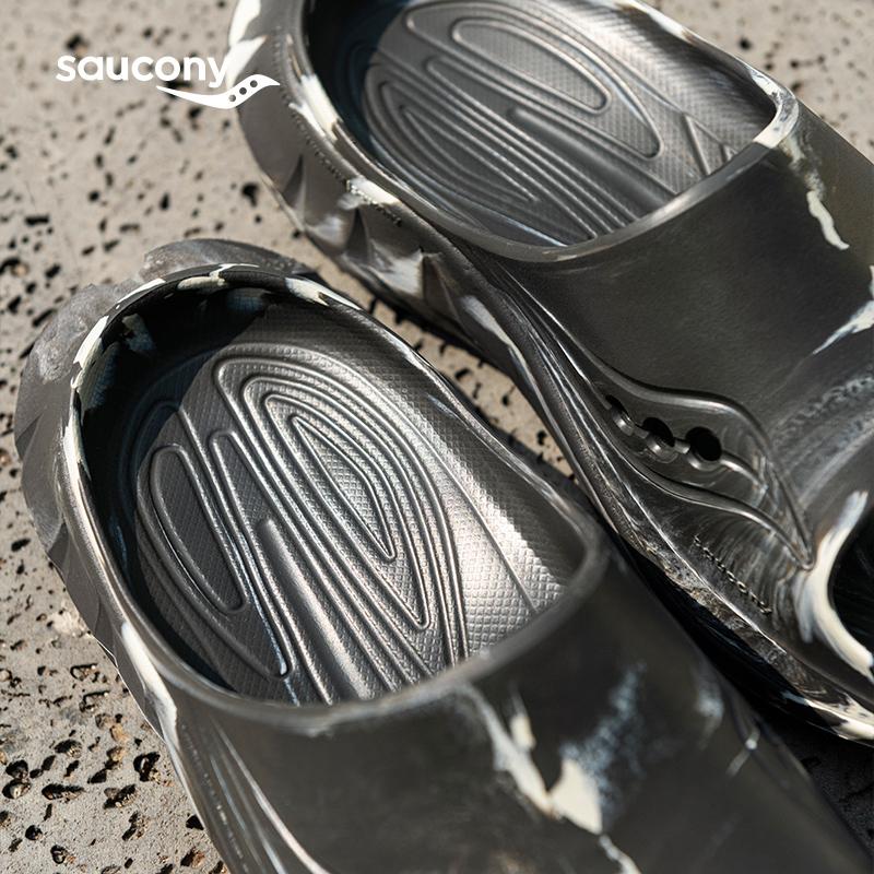 SAUCONY Расслабляющие Удобные Нескользящие Прочные Шлепанцы Унисекс Сандалии Темно-серый Бежевый S28903-7