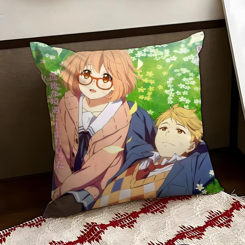 Anime BBeyond the BBoundary Cushion Cover Reversible Soft Durable Pillow Cover Home Car MultiScene Use for Daily Comfort