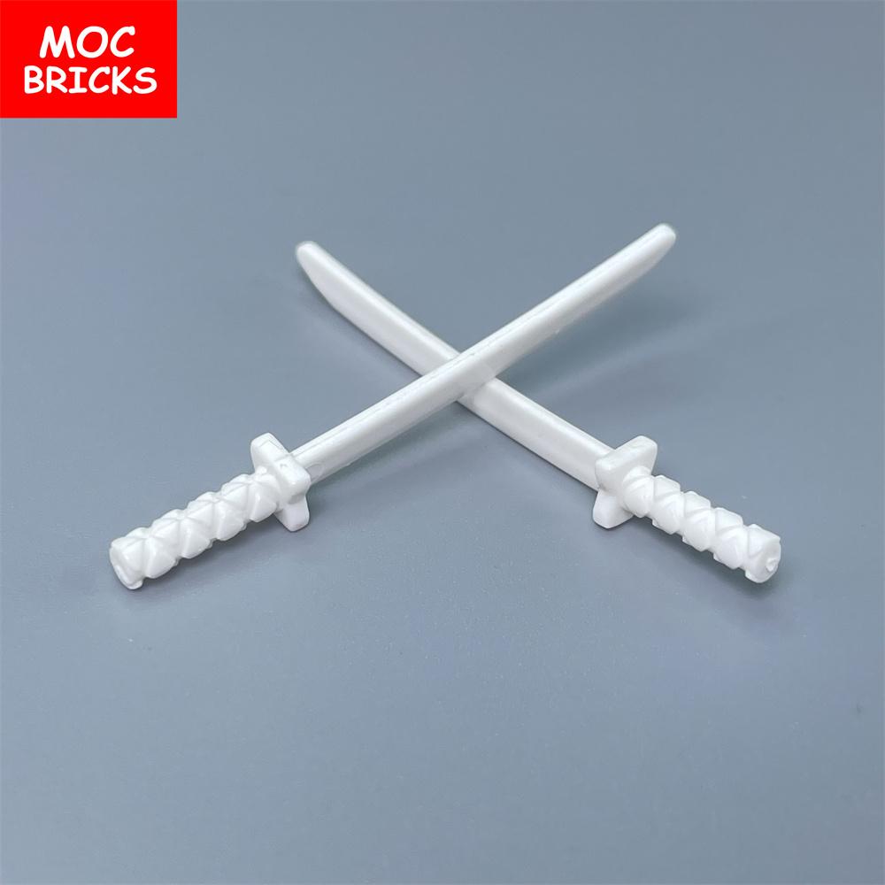 12 шт./лот MOC Кубики Катана Меч Ниндзя 21459 30173 Аксессуар Собранные Строительные Блоки Игрушки Подарок для Детей Пластиковые Куклы