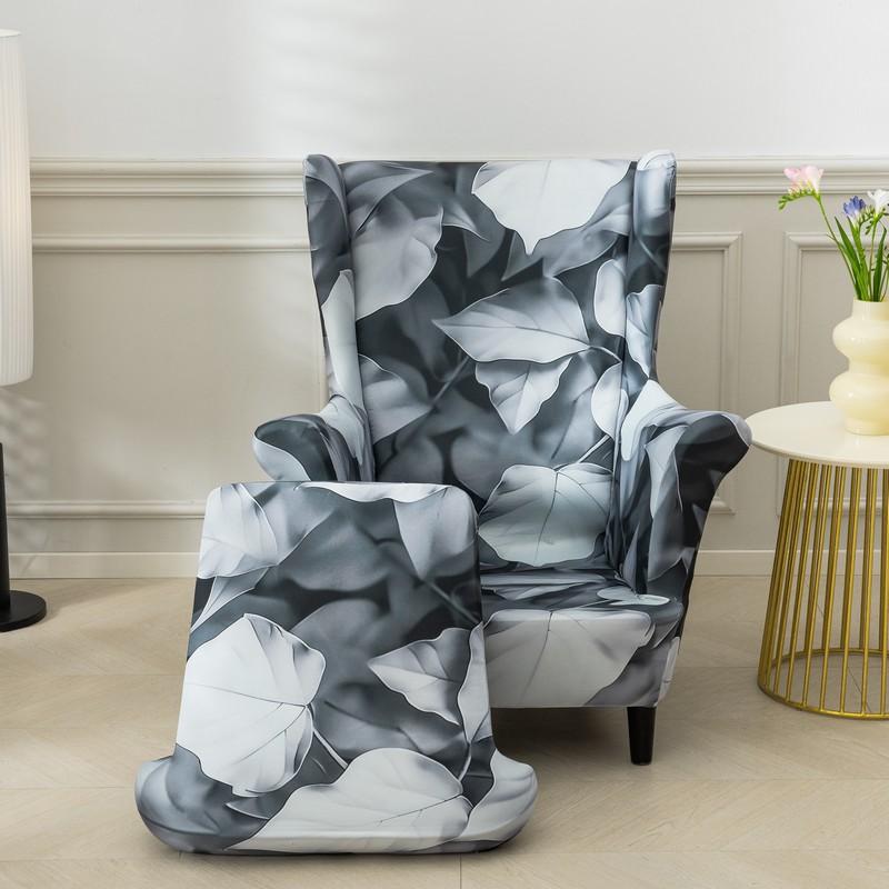 Чехлы для стульев с крыльями, 2 шт./компл., эластичный чехол для дивана, чехол для кресла с принтом, защитный чехол для мебели, мягкий диван с эластичным дном