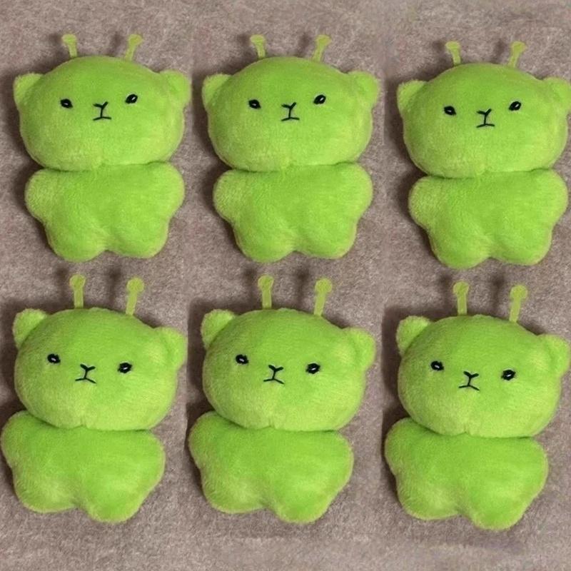 1/12 шт. Мультяшная Мини-Инопланетная Кошка Плюшевая Кукла Зеленый Космический Кот Подвеска Портативные Брелоки Украшение для Сумки Модные Игрушки Подарок-Сюрприз