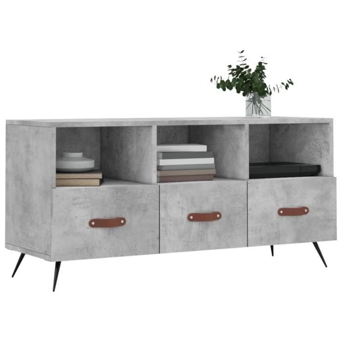 VidaXL TV Stand Concrete Grey 102x36x50 Cm Engineered Wood 829008