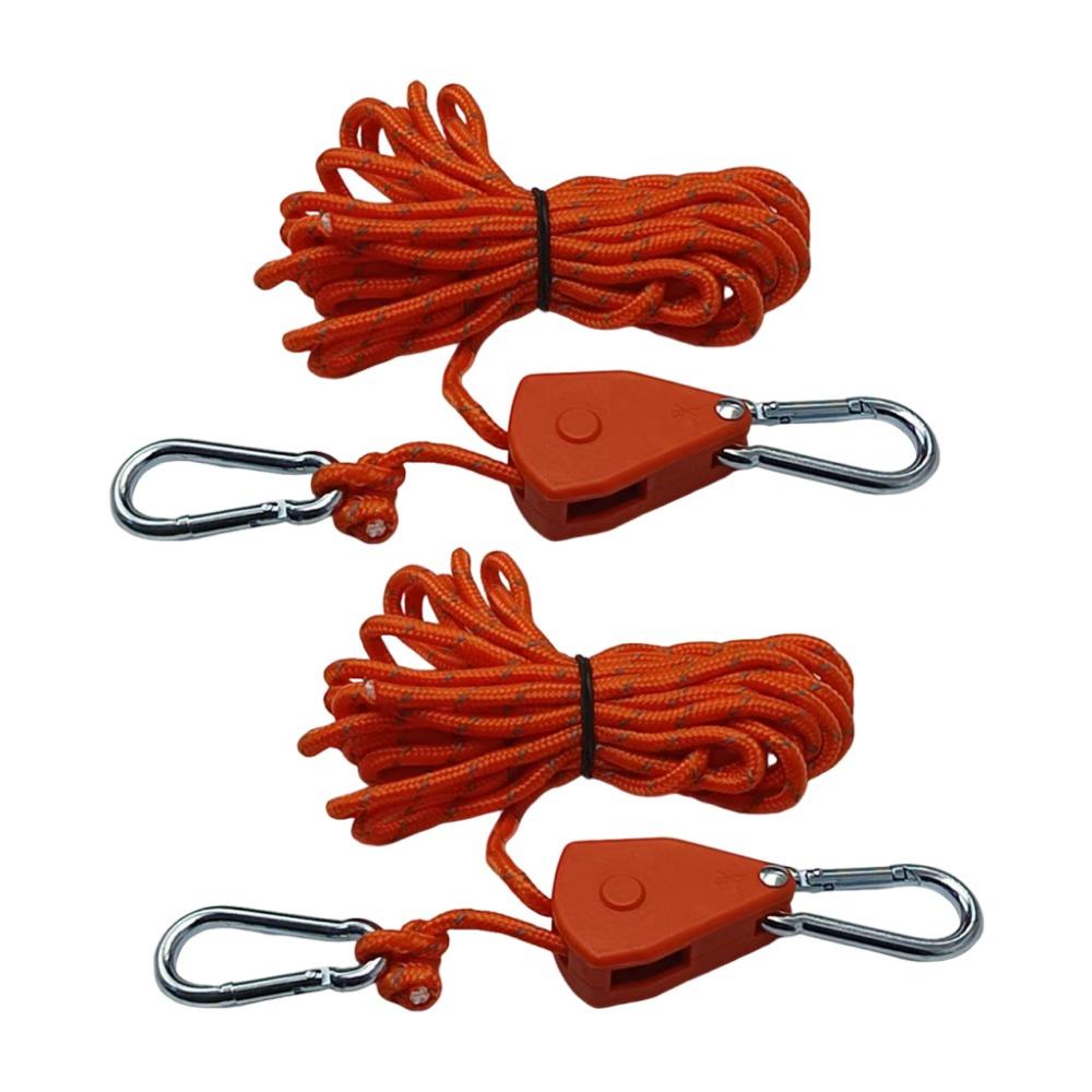 2Pcs Fixed Buckle Pulley Reflective Camping Tent Rope Set Canopy Ropes Tent Rope Tie Down