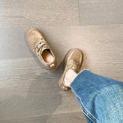 Женские туфли на толстой подошве и толстом каблуке, толщина 13 см, весенние новые, маленьких размеров, повседневные, с круглым носком, на высокой платформе, одинарные