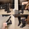 Summer and Autumn Boots Tube New Jeans Western Merard Pointed High Boots Thick Heel 2025 Knight Boots Boots Women