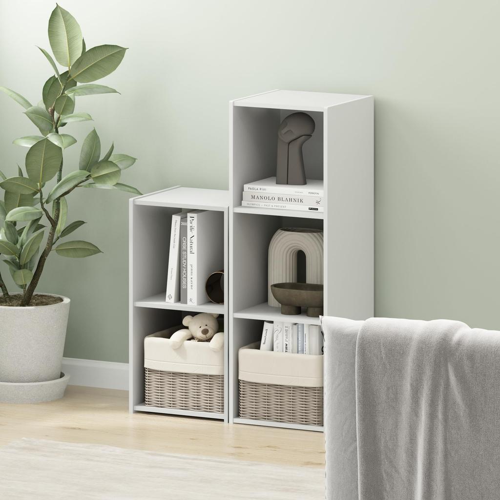 Furinno Bookshelf Color Box Storage Cabinet Peli Series White 3 X 1 Tier Width 31 X Height 91 X Depth 29cm Japanese Import [Regular Product]