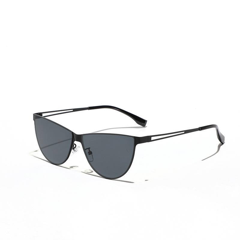 Солнцезащитные очки «Кошачий глаз» Мужские очки для хип-хопа с металлической полой дужкой Женские
