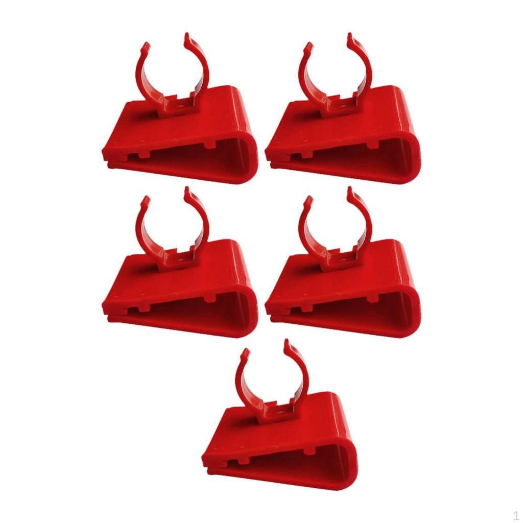 5 Pieces Fish Tank Tubing Holders,Fish Water Clamps,Hose Clamps,Red Aquarium Hose Clips,Soft