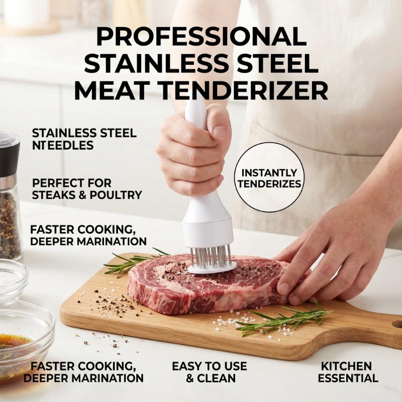 Household Stainless Steel Meat Tenderizing Needle Meat Breaking Tenderizer for Steak Pork Belly Flavor Penetration 4
