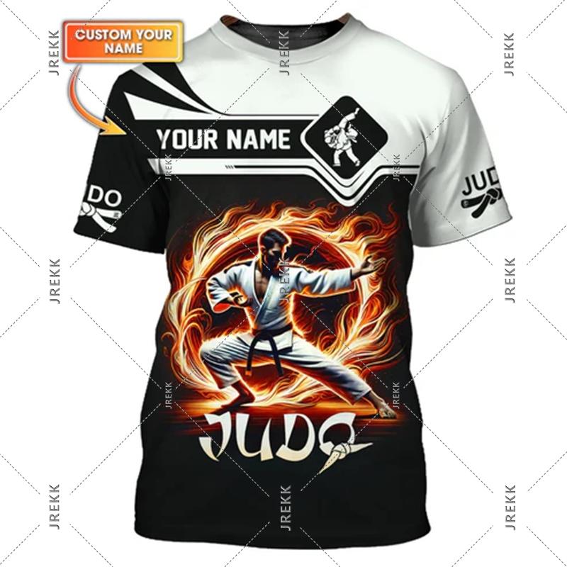 Judo Fans 3D Print Funny T-shirt For Men Fitness Train Loose Round Neck T Shirts Japanese Jiu-Jitsu Fashion Trend  Custom Tee