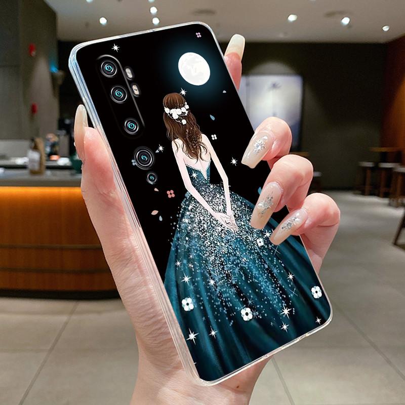 Phone Case For Xiaomi Mi cc9 Pro/Mi Note 10/Mi Note 10 Pro Butterfly Bow Protective Casing Transparent Soft Silicone TPU Cover
