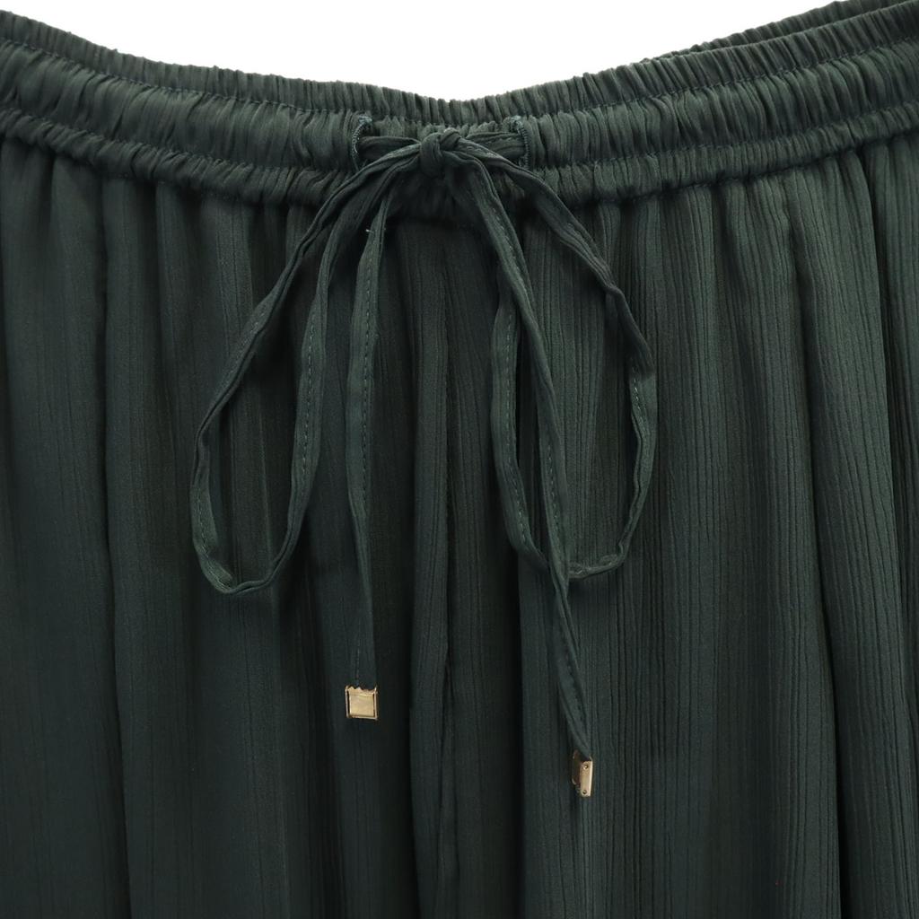 Nano Universe Long Length Pleated Skirt F Deep Green Women Used