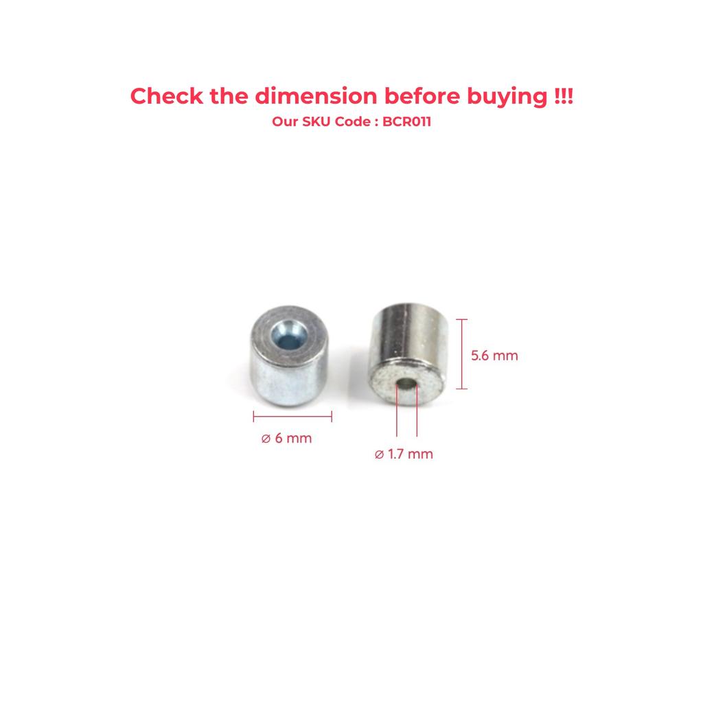 ECR011 100 шт., автомобильный оконный регулятор, намоточное устройство для ремонта, стальной трос, конец троса, фитинг, стопорная втулка, обжимная заклепка 6x5,6/1,7 мм