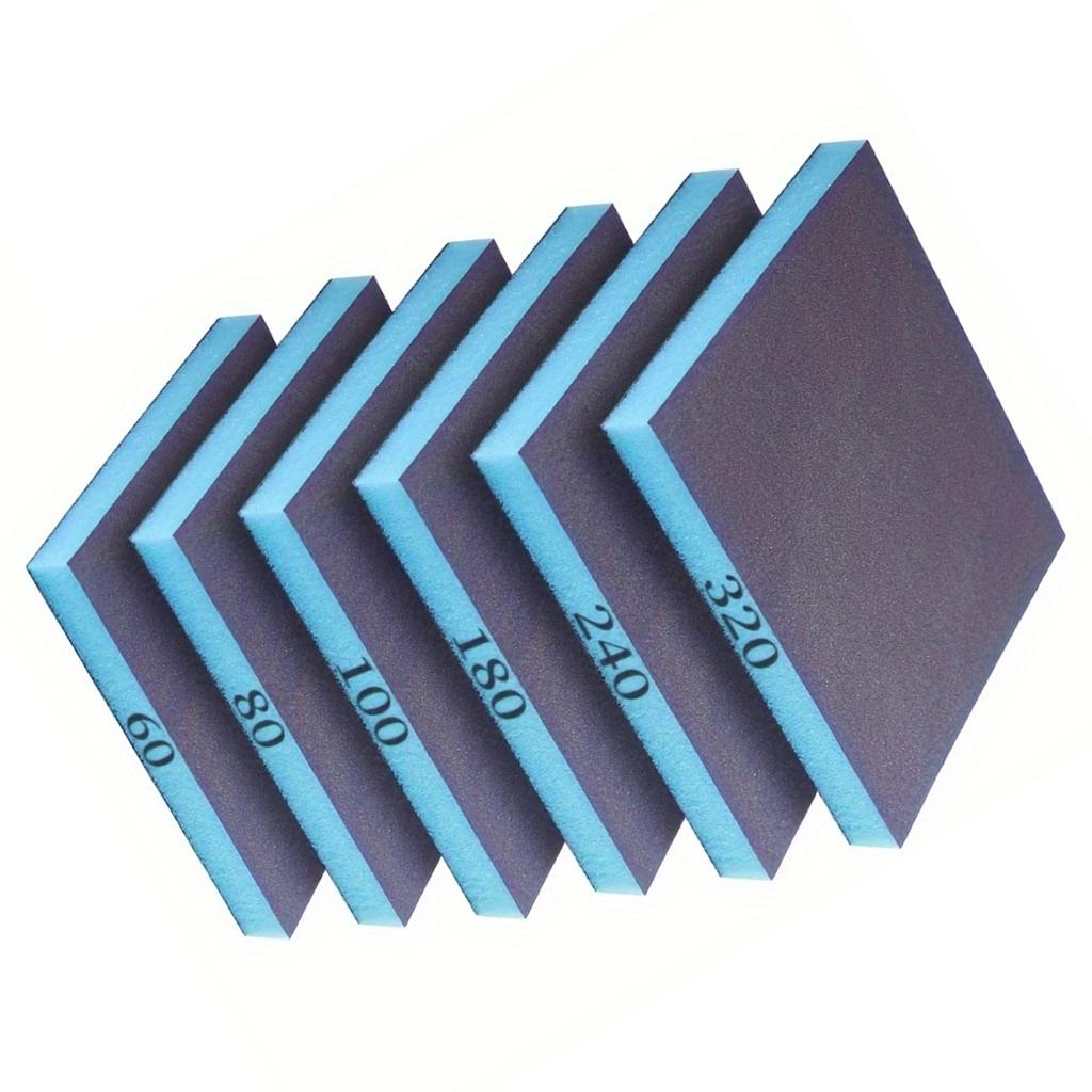 6Pcs Sanding Sponge 60-320 Grit Washable Reusable Wet Dry Sanding Blocks for Metal Wood Polishing Abrasive Tool