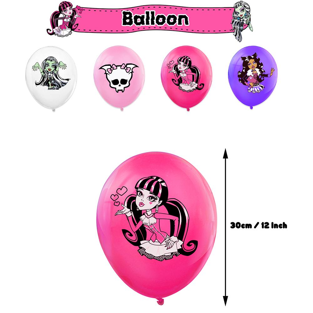 30 шт. украшения для тематической вечеринки Monster High включают воздушные шары-топперы для торта-баннера