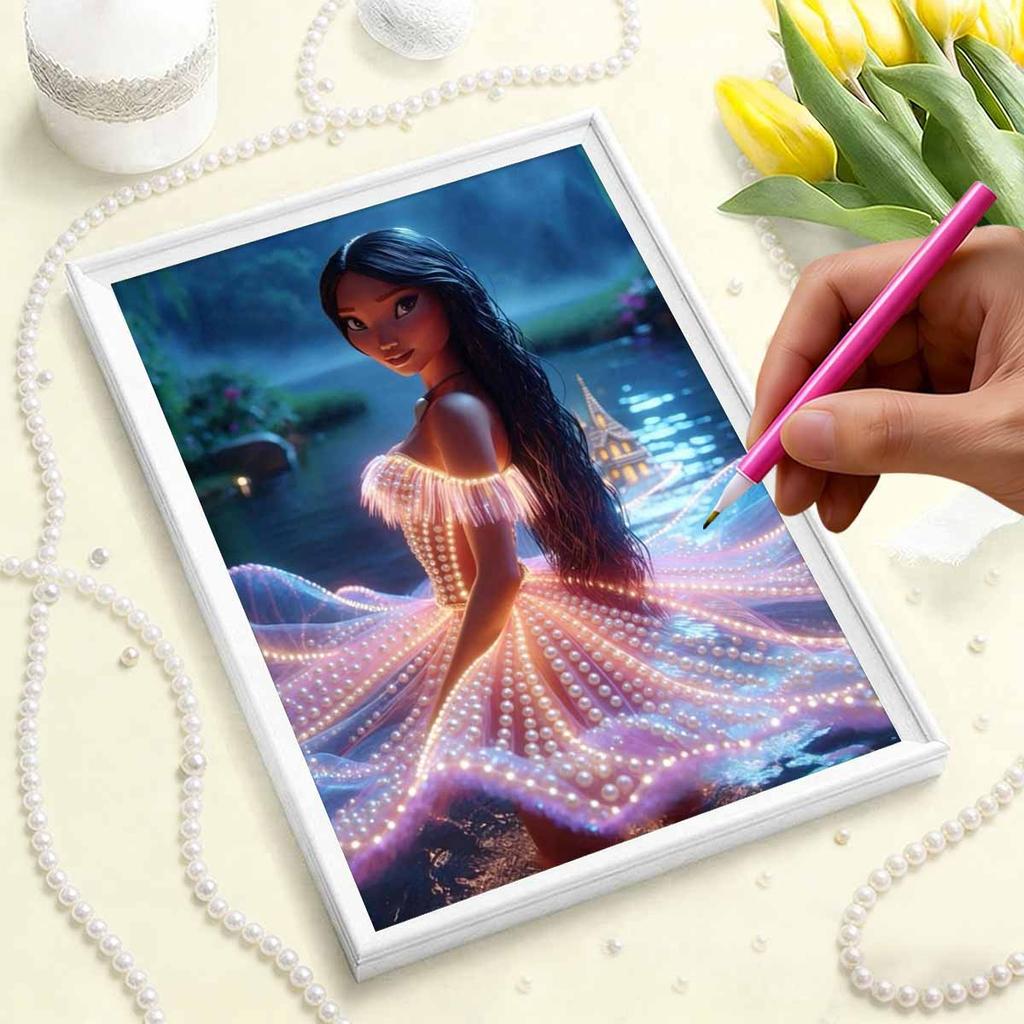 Disney Жемчужная Живопись Покахонтас Поток у Воды Креативное Искусство 5D Жемчужная Вышивка Набор для Вышивания Крестиком Ручная Работа DIY Декор для Дома и Комнаты Подарок