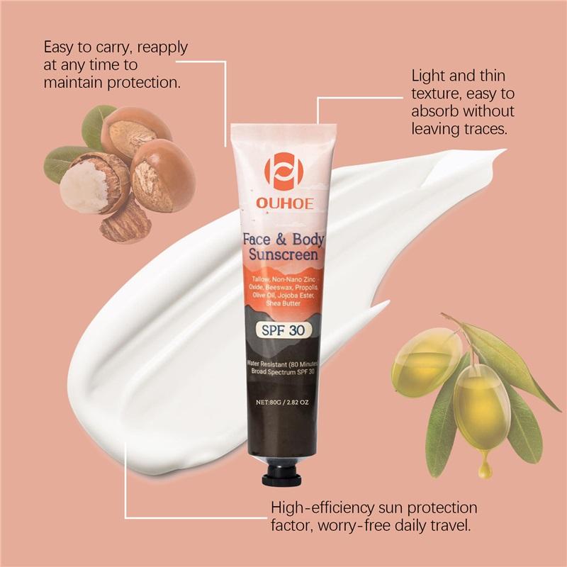 Facial Body Sunscreen SPF 30  Anti Sun Protection Effectively Lightweight Moisturizer Waterproof Refreshing Oil Control Sunblock