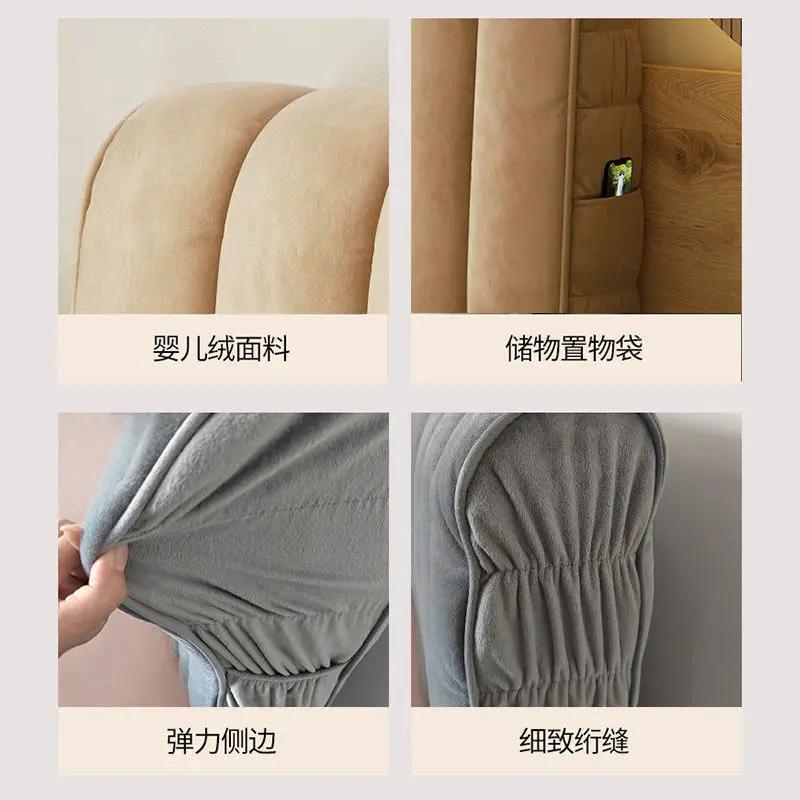 Высококачественный мягкий плотный бархатный стеганый чехол для изголовья кровати, всеобъемлющий защитный чехол для спины кровати, короткий плюшевый стеганый чехол для головы