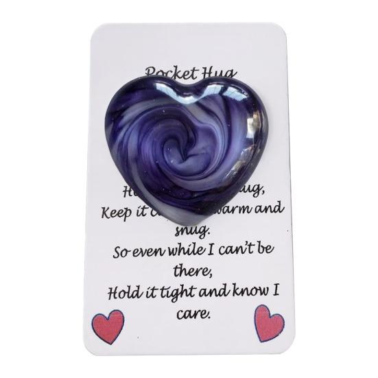 Карманное украшение в виде сердца «Объятие любви» с поздравительной открыткой, красочное мини-стеклянное украшение в виде сердца, подарок для друзей, семьи, дня рождения, годовщины