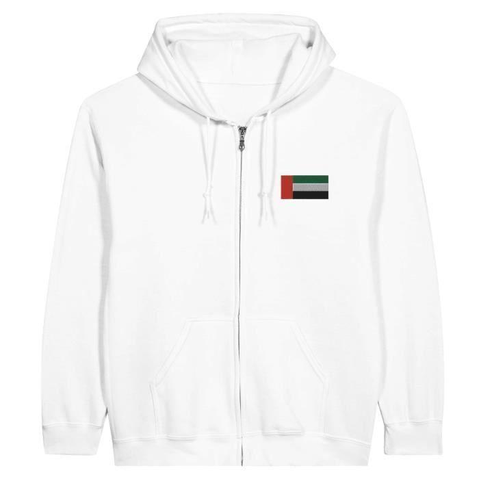 Sweat à capuche - PIXELFORMA - Drapeau des Émirats - Manches longues - Blanc - Mixte