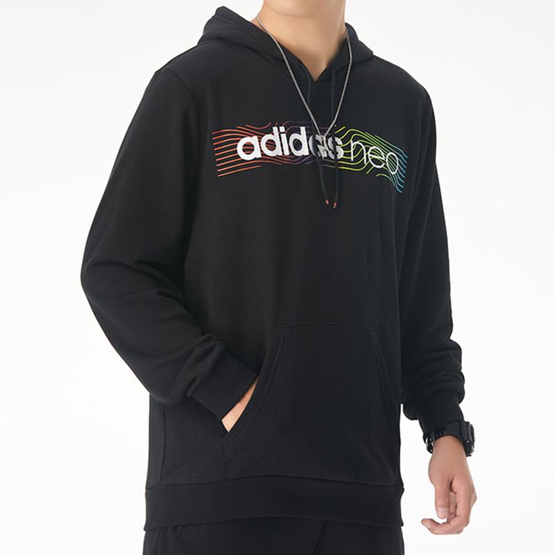 Adidas Neo Favorite Nocturnal Hoodie с логотипом Мужская толстовка с капюшоном черная GM2344