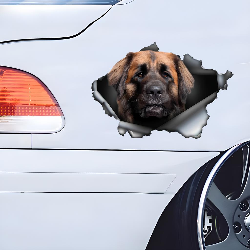Leonberger Car Stickers, Waterproof Pvc Animal Decals With 3D Effect, Block Scratches and Increase Fun Auto Parts