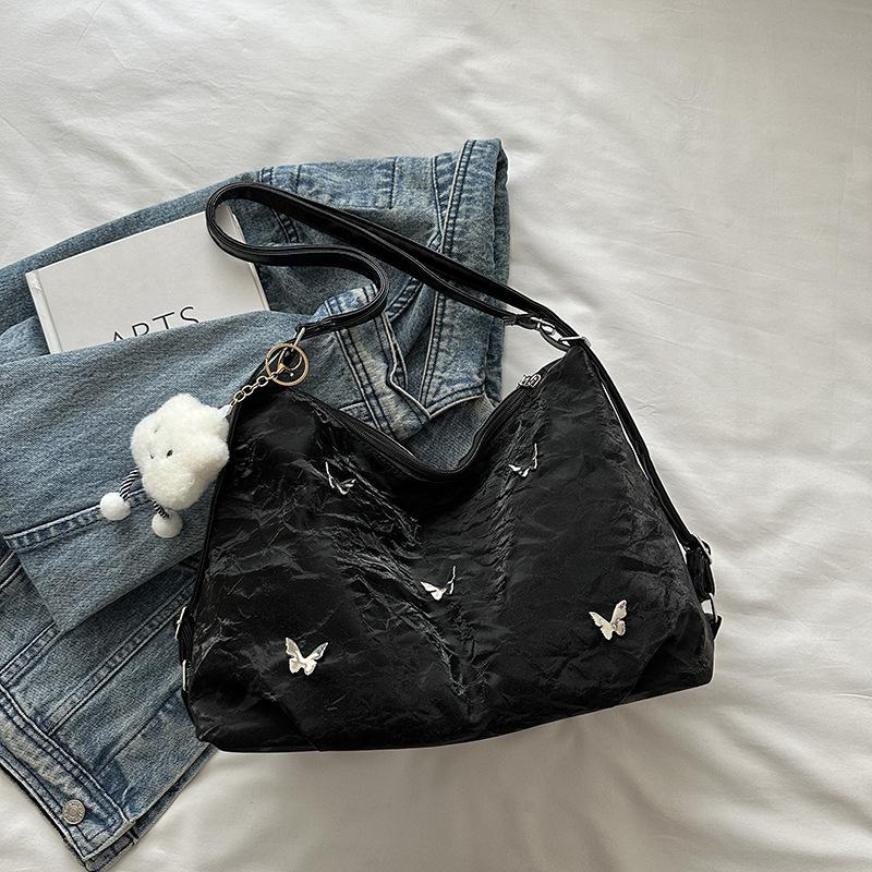 Мягкая кожа бабочка большая вместимость высокая ценность нежная наплечная сумка 2025 лето новая женская наплечная сумка-мессенджер тоут