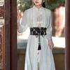 Широкий тканевый пояс в китайском стиле с кисточками, Hanfu, Пояс для платья, Ретро, Декоративный пояс