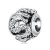 WOSTU 925 Silver Vinatge Dragon Charm Snake Bead Demon Eye Pendant Fit Bracelet Necklace For Women DIY Jewelry