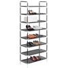 VidaXL Shoe Rack with 8 Shelves Metal and Non-woven Fabric Black
