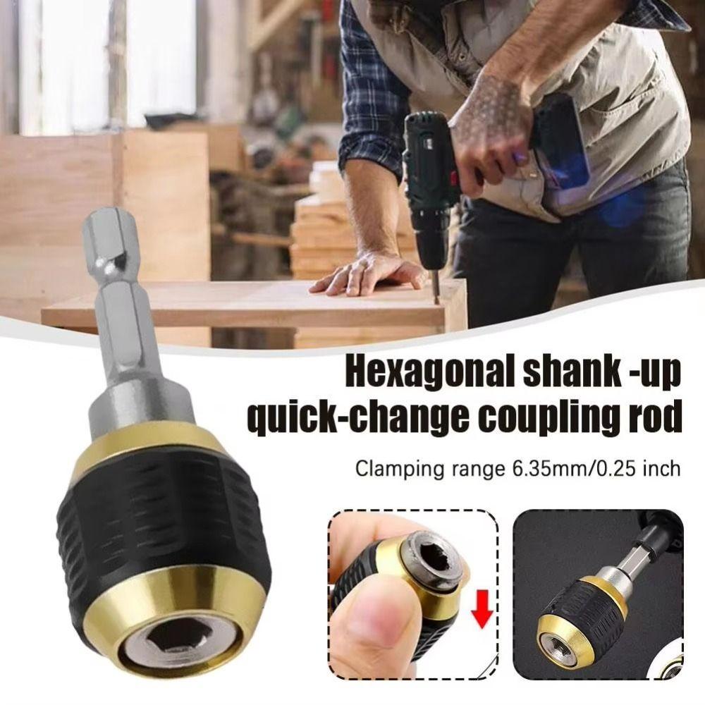 Carbon Steel Bit Holder 1/4" Hex Shank Quick Change Adapter Portable Drill Bit Converter