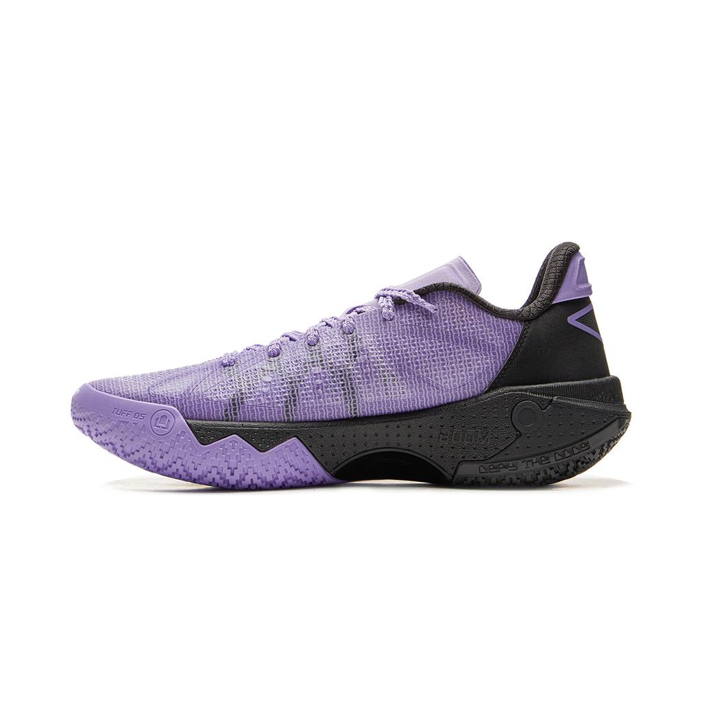 Li Ning Jie Ao 2 Амортизирующие Скользкие Дышащие Низкие Баскетбольные Кроссовки Мужские Сине-Фиолетовые Несочетающиеся ABFV041-3