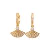 1 Pair Simple Sector Zirconia Dangle Earrings for Women Golden Earring Jewelry Wedding Party Accessories