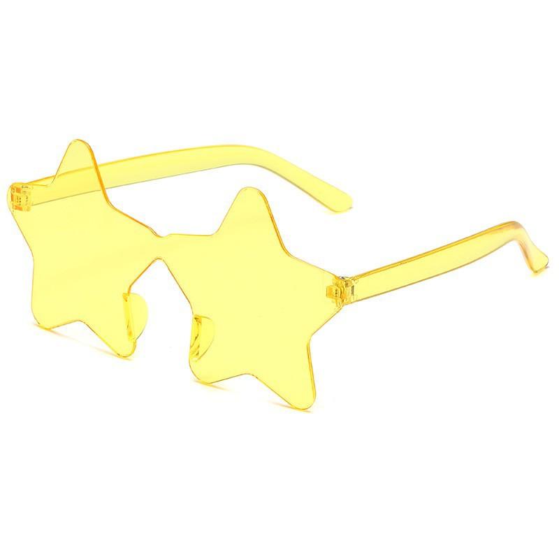 Новые модные индивидуальные солнцезащитные очки в виде пятиконечной звезды без оправы для вечеринок и пляжа