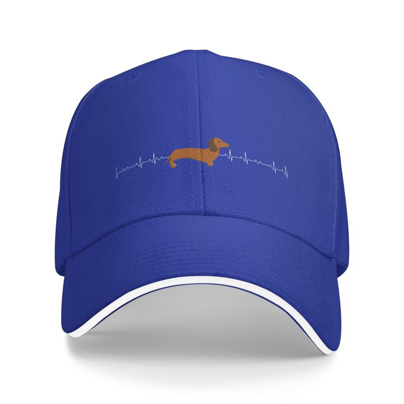 Custom Dachshund Heartbeat Baseball Cap Unisex Women Adjustable Hotdog Badger Wiener Sausage Dog Dad Hat Streetwear