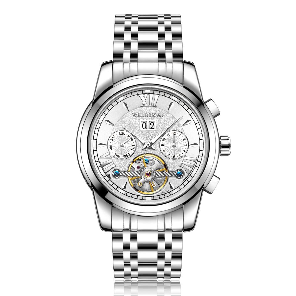 Новые роскошные мужские часы высшего бренда с коробкой, простые деловые водонепроницаемые часы, мужские механические часы