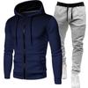 Men's Trendy Polka Dot Sports Hoodie and Sweatpants Set for Spring/Autumn