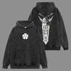 Asta Graphic Hooded Black Clover Anime Streetwear Men Women Oversized Hoodies Washed Cotton Pullover Harajuku Vintage Sweatshirt