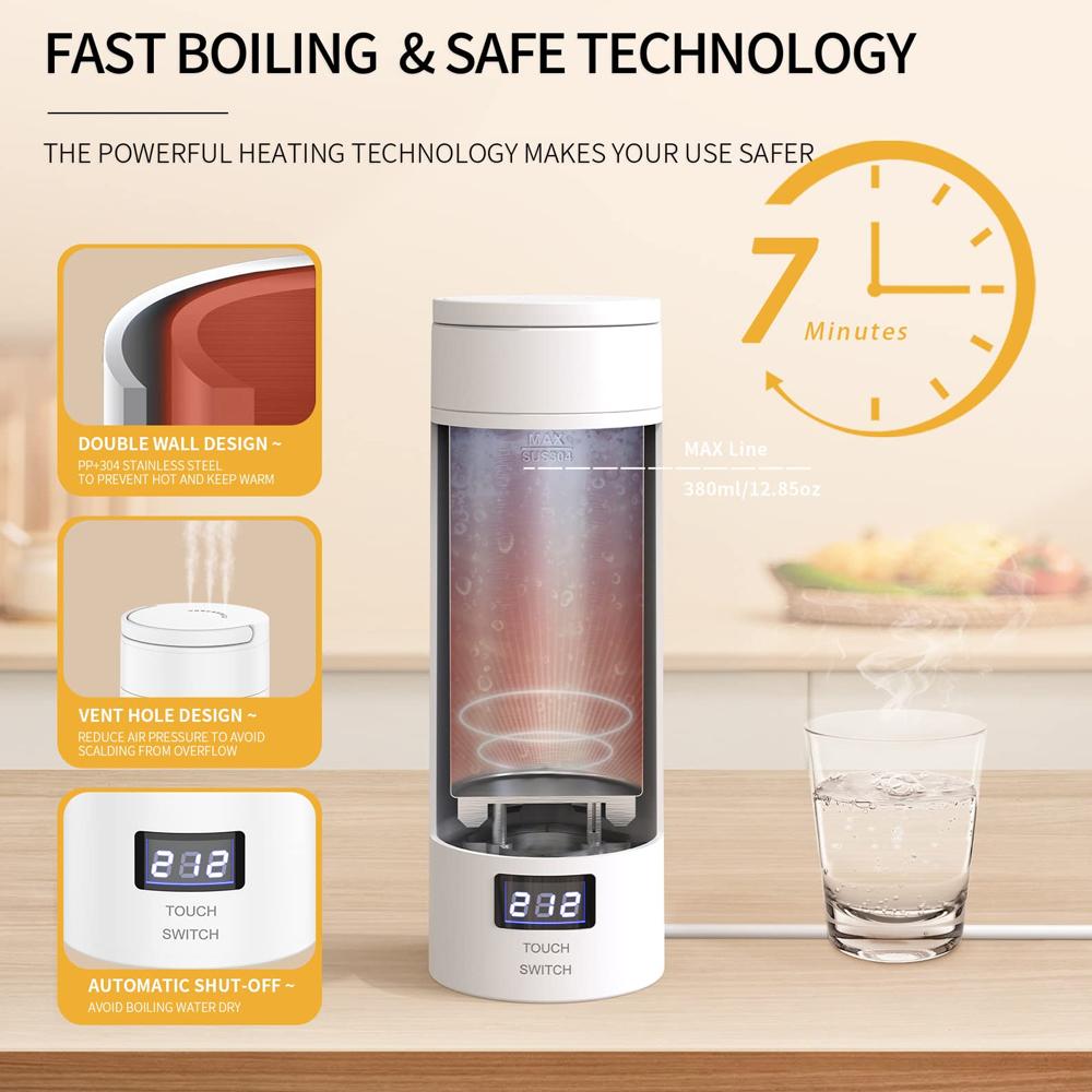 Портативный электрический чайник для путешествий, мини-чайник из нержавеющей стали, электрическая бутылка для воды, термос для чая, кофе, кипячения горячей воды