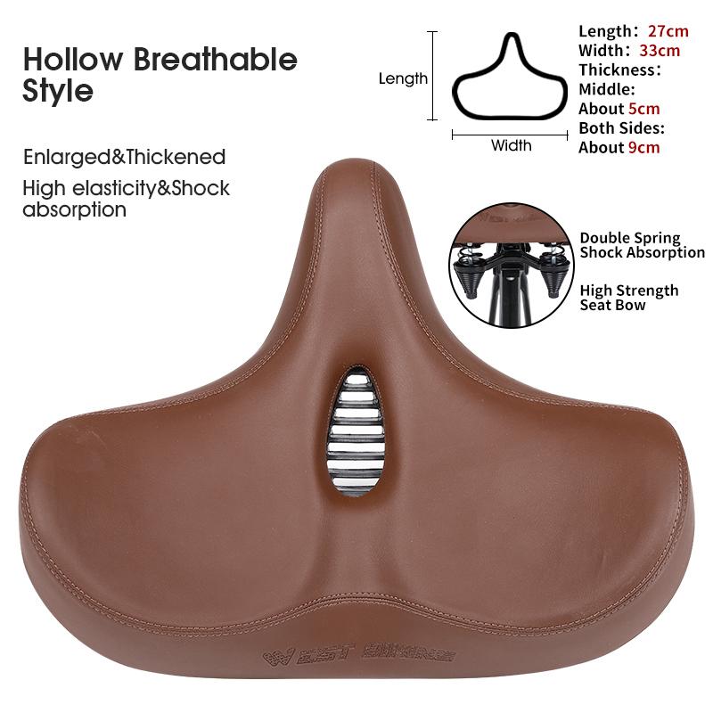 WEST BIKING Widen Bicycle Saddle Ergonomic Thick Comfortable Bike Saddle Shock Absorbtion MTB E-Bike Cushion Bicycle Accessories