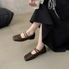 New Square Toe Comfortable Casual And Versatile Spring And Summer Flat Shoes Elegant And Fashionable Retro Women'S Shoes
