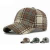 Бейсболка осень-зима мужская ретро цветная клетчатая солнцезащитная кепка