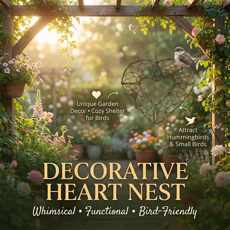 Ручное сердце из альпаки для гнездования птиц, Держатель материала для птичьих гнезд, Зимнее укрытие на дереве для диких птиц, Домики для колибри