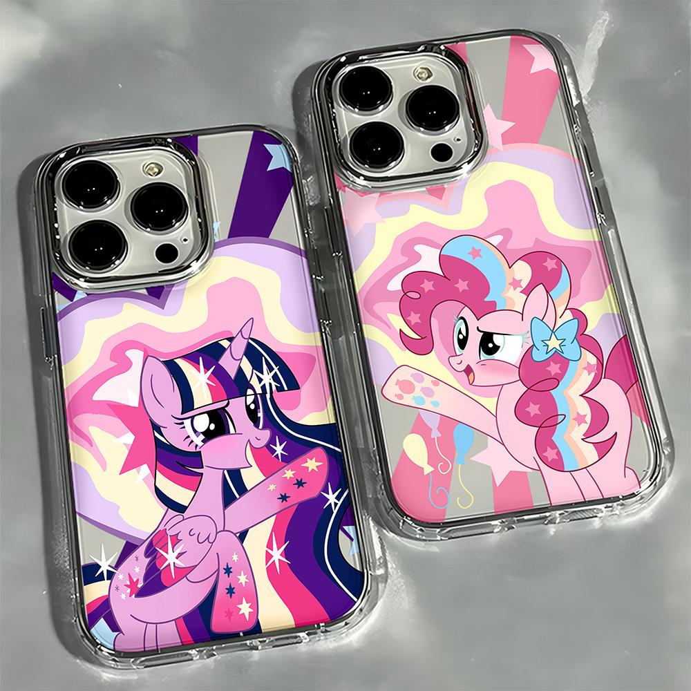 Милый мультяшный чехол для телефона My Little Pony для iPhone 17 16e 16 15 14 13 12 11mini Pro Max X XR XSMAX 8 7 Air Plus Прозрачный чехол