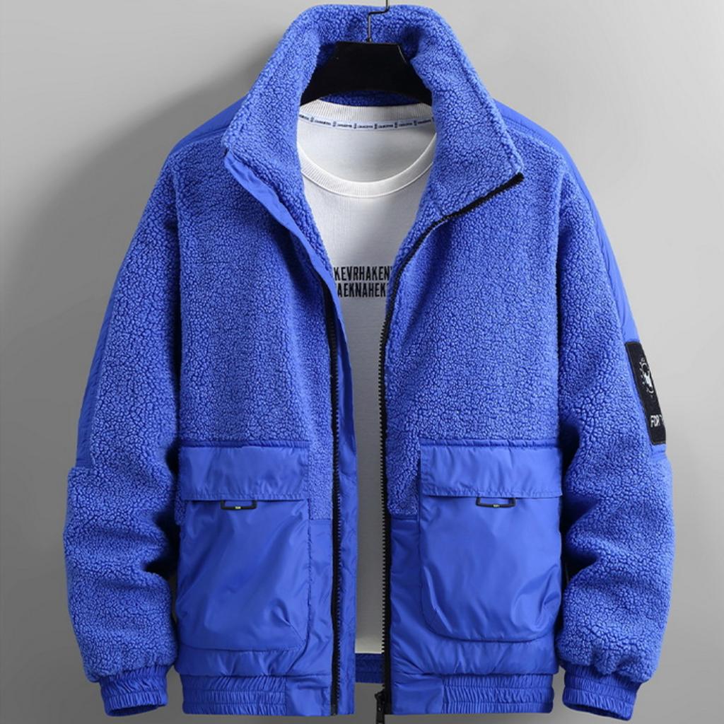 Autumn and Winter Men's Plus Size Fat Stand-up Collar Splicing Jacket Plus Fat Plus Size Cotton Men's Jacket 5XL-12XL