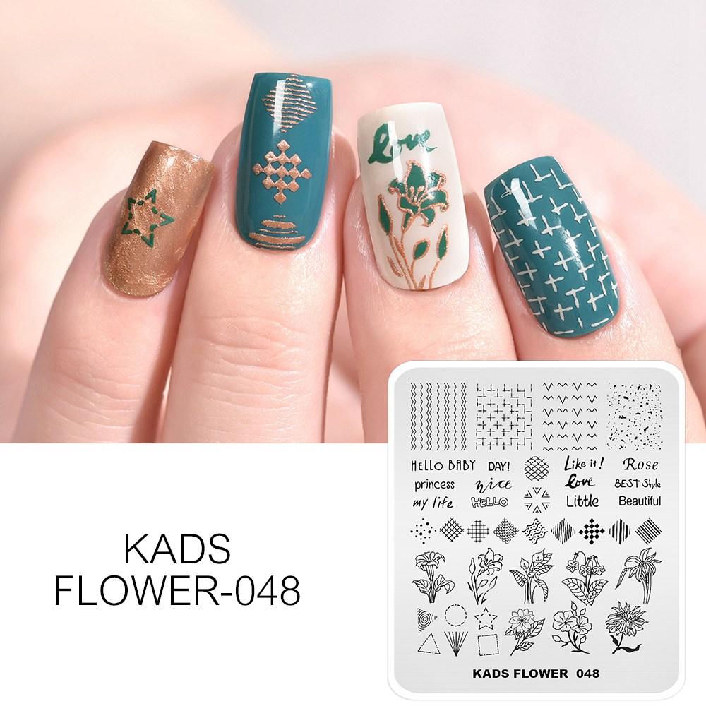 kads 53 Flower Series Nail Stamping Plates DIY Manicure Stamping Plate for Nail Art Template Nail Art Stamp Plates