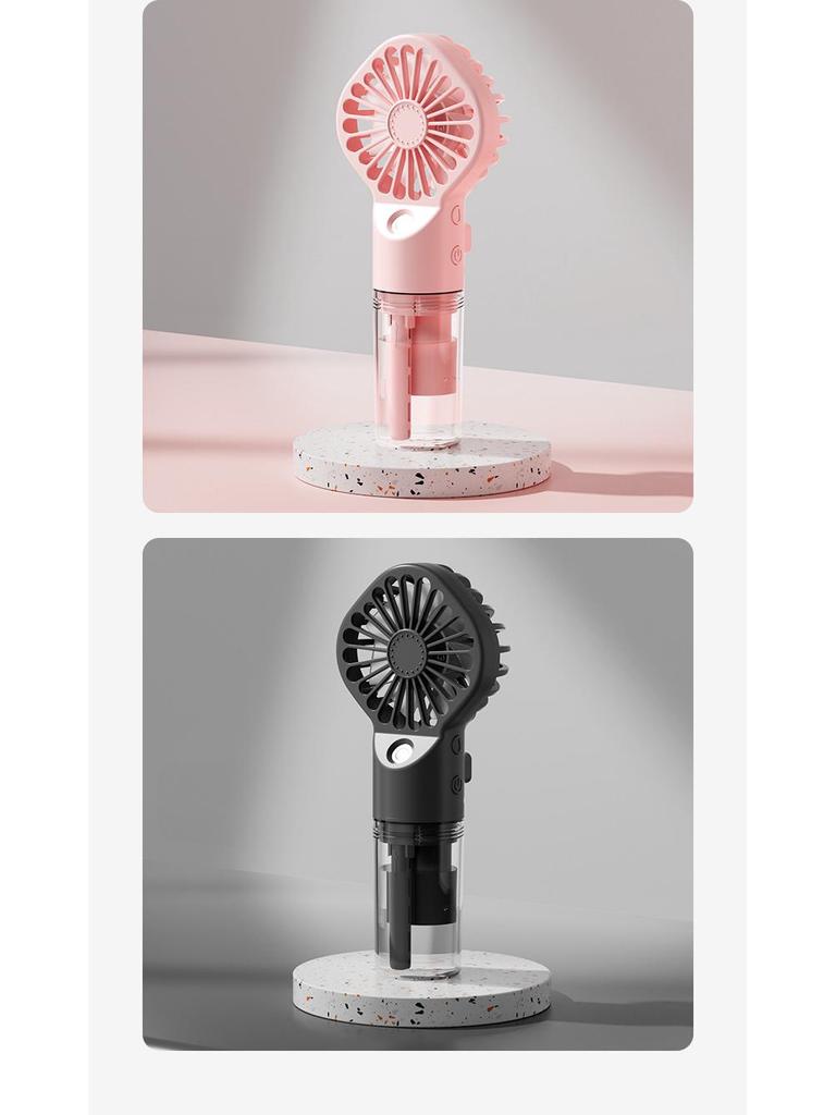 F3 Portable USB Rechargeable Mini Fan: Handheld, Desktop, Hydrating Spray – Perfect for School or Dorm Gifts
