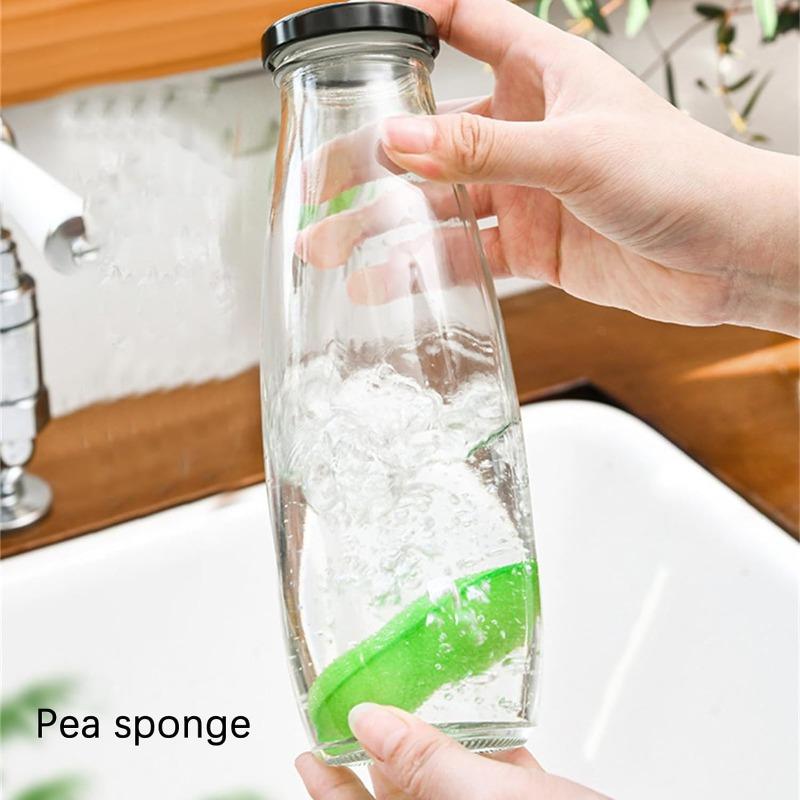Чистящая губка Magic Pea для кухонных чашек, щетка для чистки бутылок, многоразовая щетка для чистки стеклянных бутылок для кофе, чая, вина, напитков, щетки для чистки скруббер