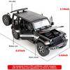 1/22 Масштаб Wrangler, литая под давлением внедорожная модель автомобиля, игрушечная модель автомобиля, 7 открытых дверей, выдвижной игрушечный автомобиль со звуком и светом для детей, коллекция подарков для мальчиков и девочек