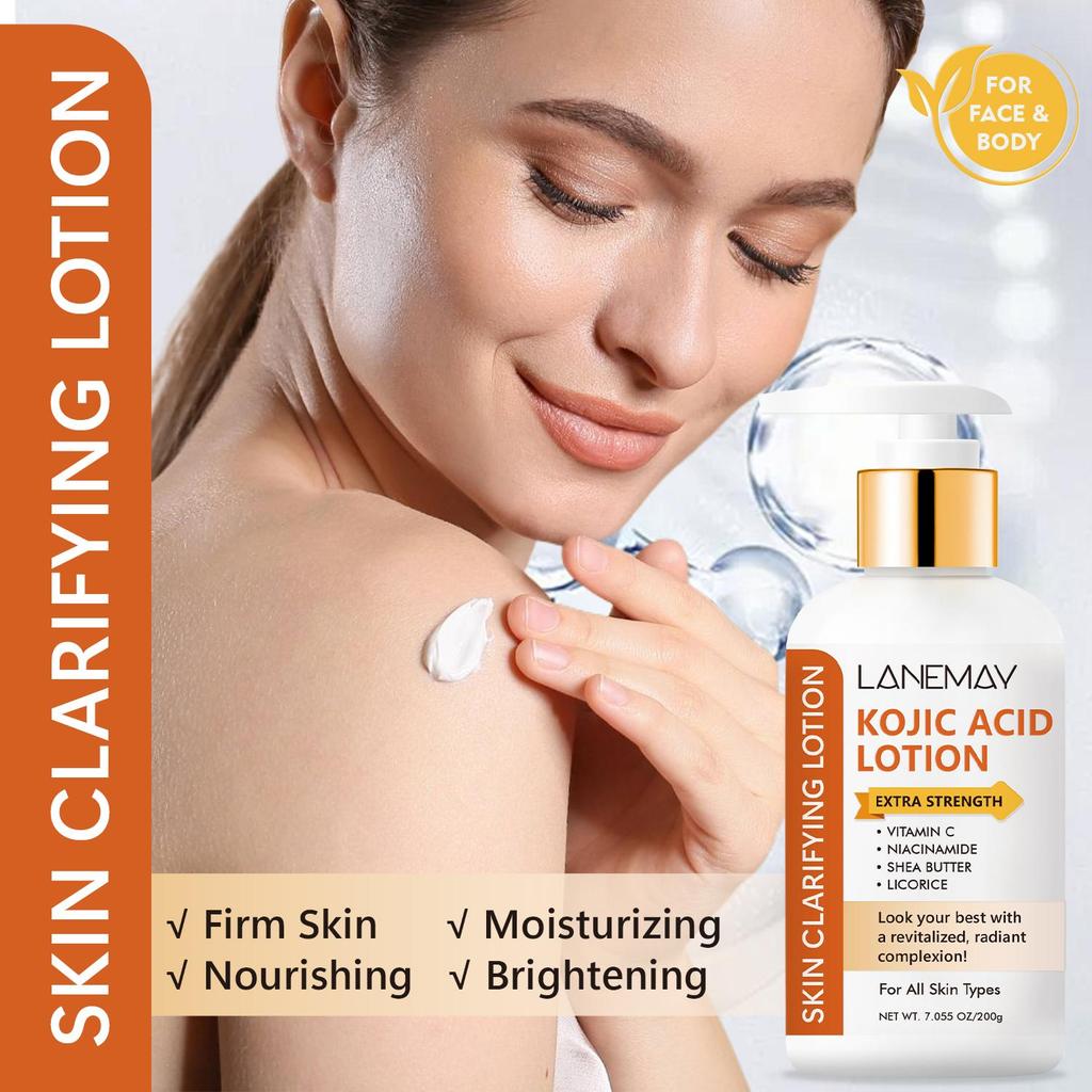 Лосьон с койевой кислотой и витамином С — глубоко увлажняет и улучшает тон кожи, придает ей сияющий цвет лица — быстро впитывается и не содержит липидов, 200 г